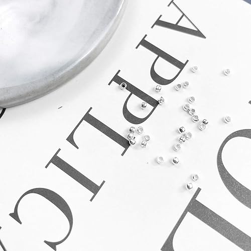 Miniatura 6 de 4000 cuentas redondas de metal de 0.079 pulgadas (0.079 in), topes espaciadores, extremos de abrazadera, espaciadores de cuentas de metal para hacer