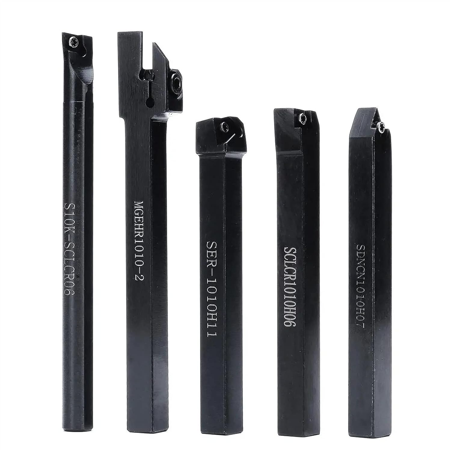 5pcs 10mm Shank Lathe Turning Tool Holder Boring Bar CNC Tools Set with Inserts and Wrenches Machinist Lathe Tools