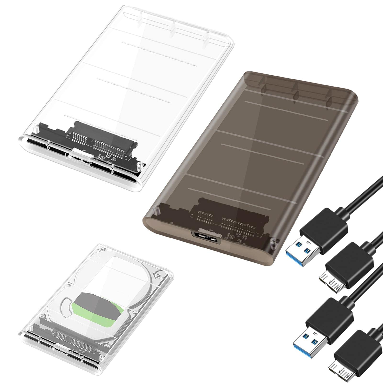 CALANDIS 2.5Inch External Hard Drive Enclosure Ssd Enclosure 5Gbps Sata to USB 3.1 Clear-image-14