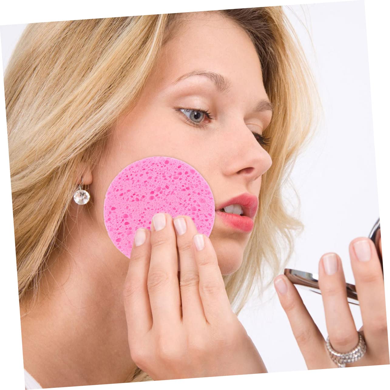 90piezas Esponjas Faciales De Celulosa Esponjas Redondas Para Exfoliación y Limpieza Para Desmaquillado y Cuidado Facial y Grosor