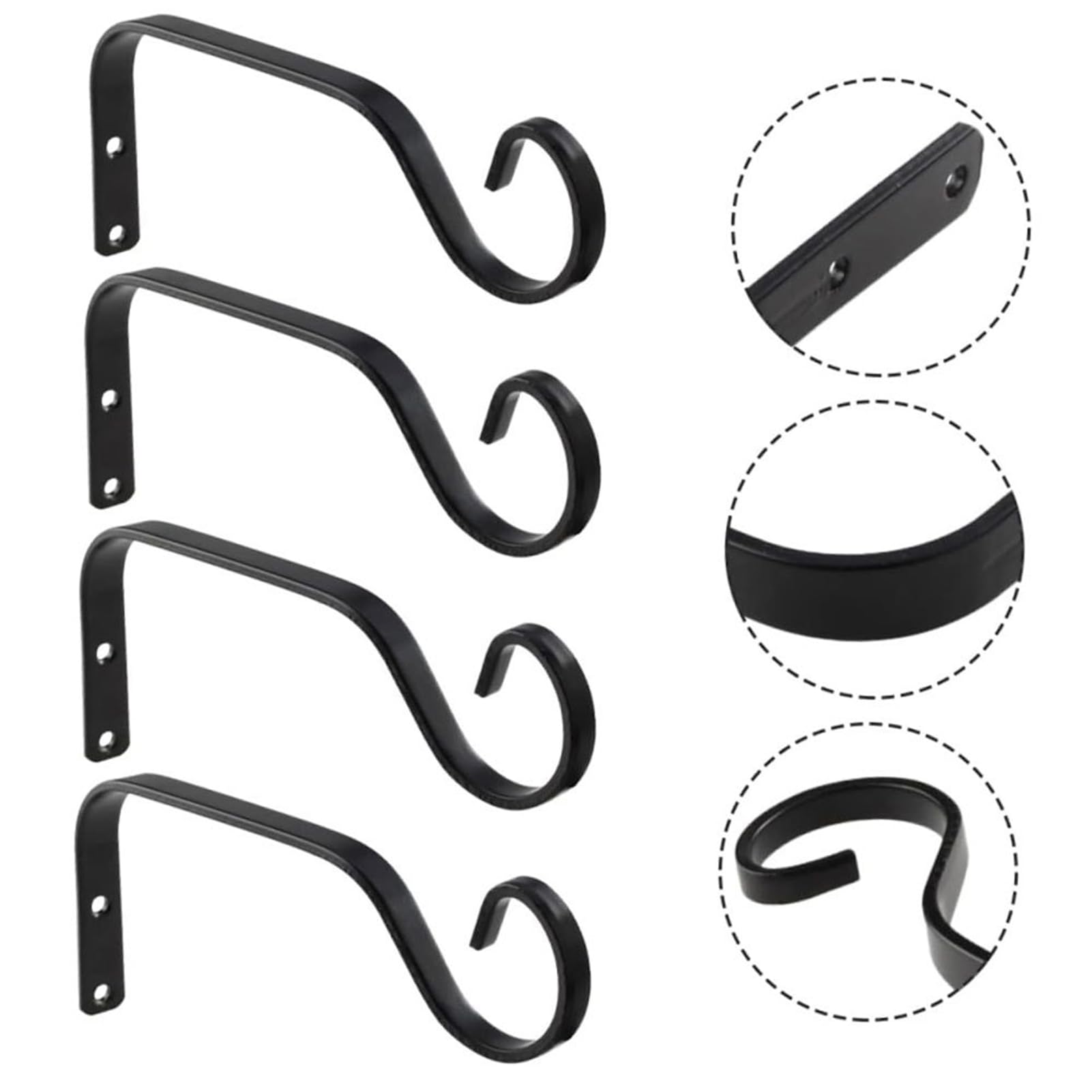 2 Supports de Plantes Suspendus Robustes, Support Suspension Incurvé 2 Supports de Plantes Suspendus Robustes, Support Suspension Incurvé