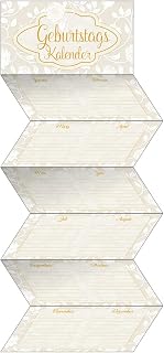 Geburtstags-Leporello Vintage: Immerwährender Wandkalender. Format 18 x 70 cm.