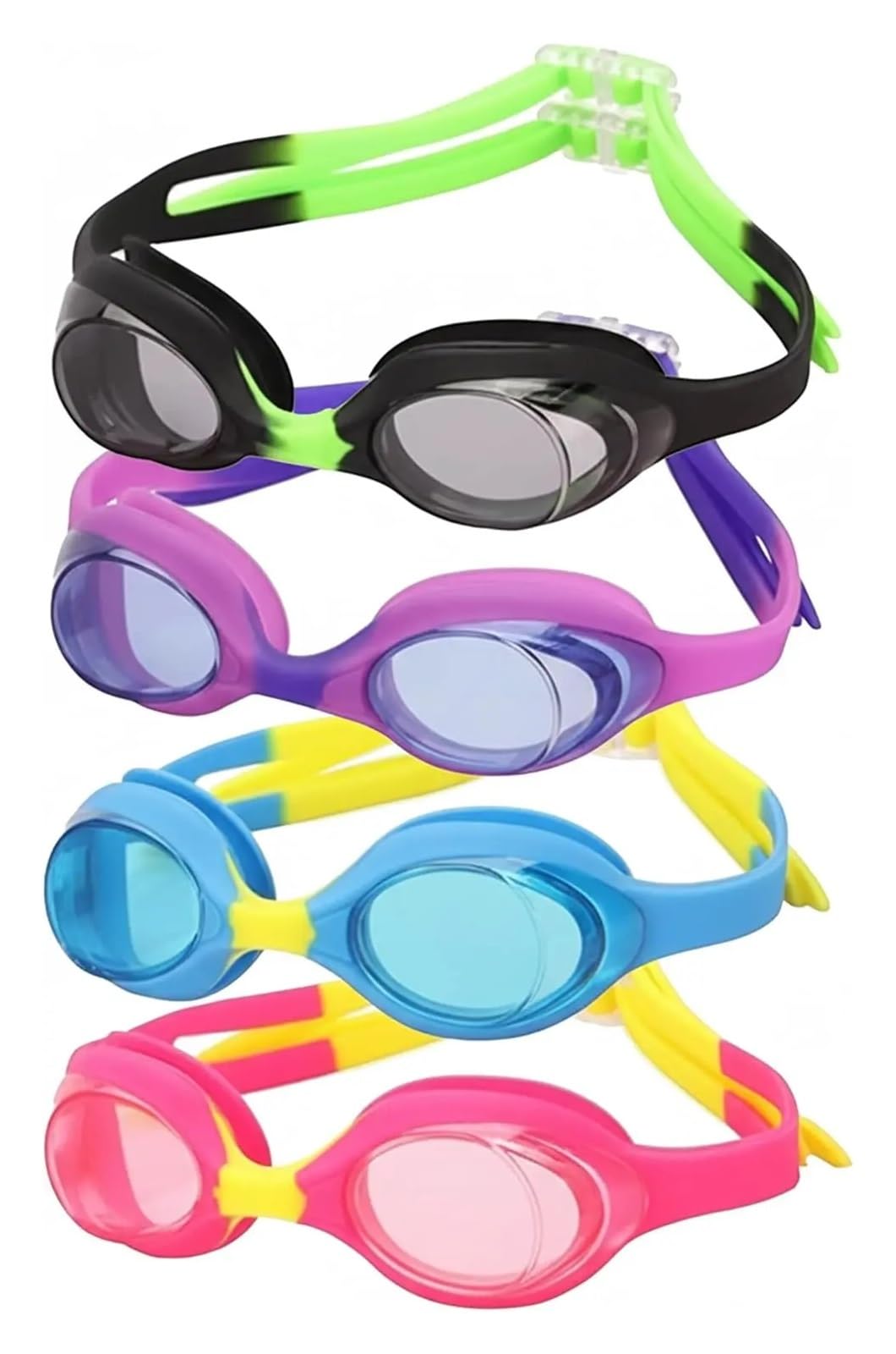4 Pack children Swimming Goggles, non Fog, UV Protection, No Leaking Water for Children