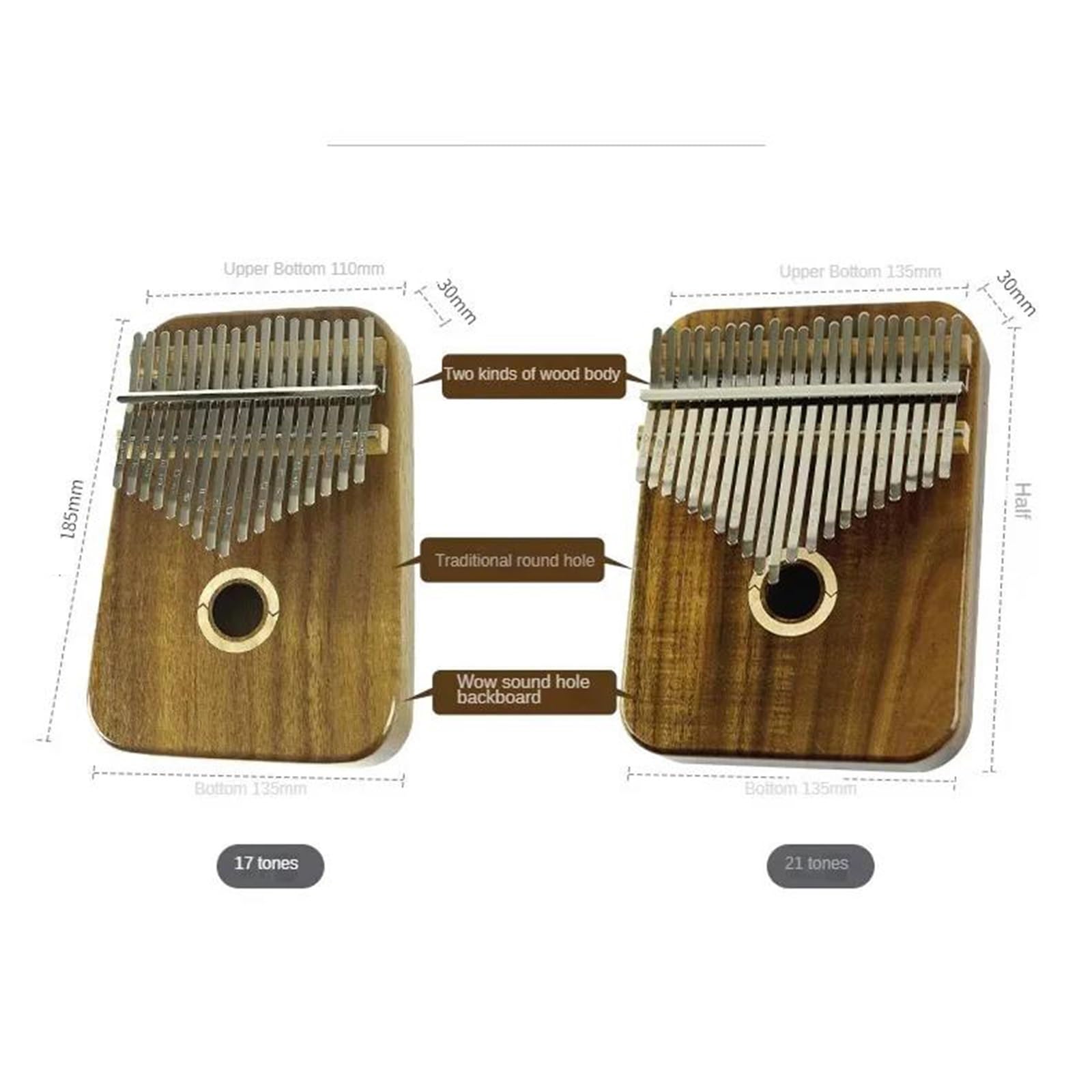 Kalimba Profesional Instrumento Musical Kalimba De 17 Teclas Teclado Musical Kalimbas De Madera De 21 Teclas Piano De Dedos Portátil Para Iniciantes Profesionales(21 keys1)