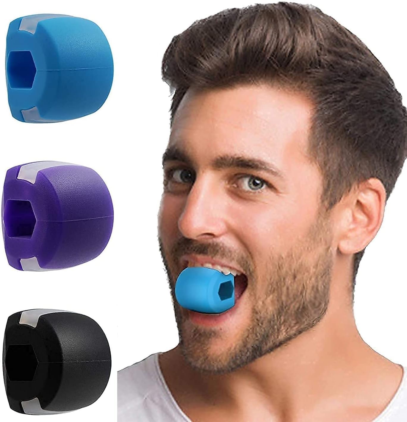 Lecherous jawline exerciser tool men women,Silicone Jaw Face Neck toner shaper Exerciser chew ball tools equipment for Your Face Look Younger and Healthier, jaw toner liner exerciser
