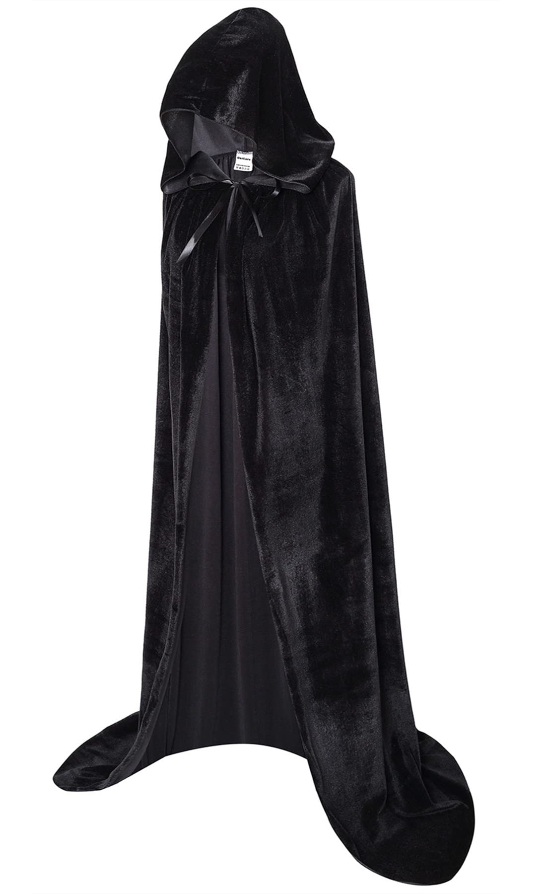 OurLoreUnisex Full Length Hooded Robe Cloak Long Velvet Cape Cosplay Costume 59 inch