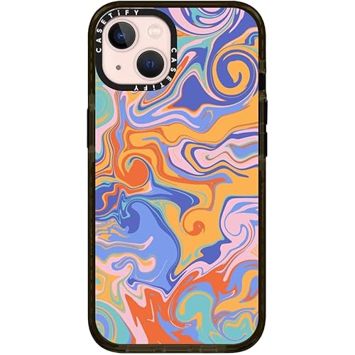 CASETiFY Impact iPhone 13 Case [6.6ft Drop Protection] - Trippy by Oh So Graceful - Clear Black