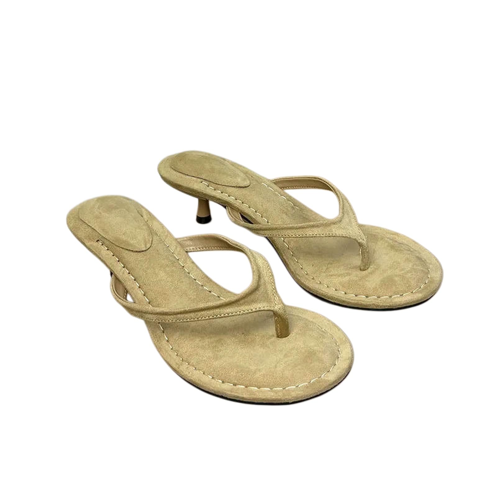 Sandalias Mujer Tacon,Sandalias Elegantes para Mujer, Zapatos de tacón bajo y Punta Redonda para Mujer.