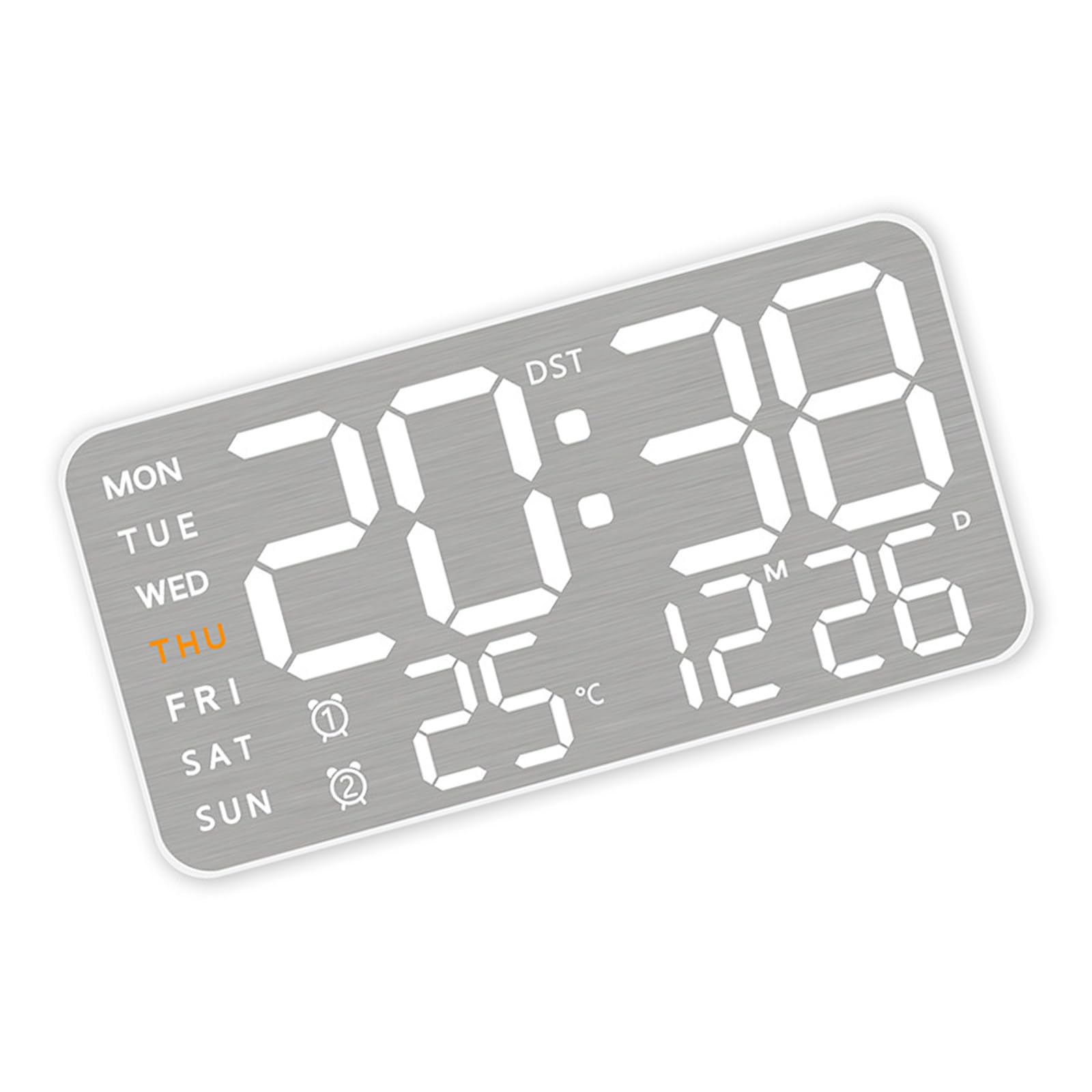 Tsophreniq Metal Digital Alarm Clock with Snoozes Function Adjustable Brightness and Date Display for Bedroom or Use Digital Alarm Clock