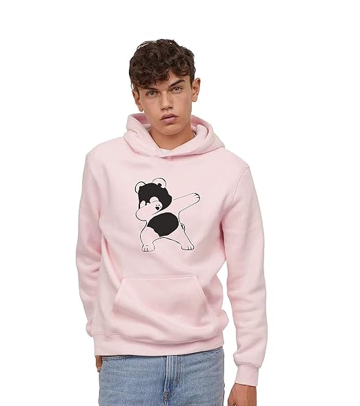 Buy Be savage Pink Dab Panda Hoodie for 