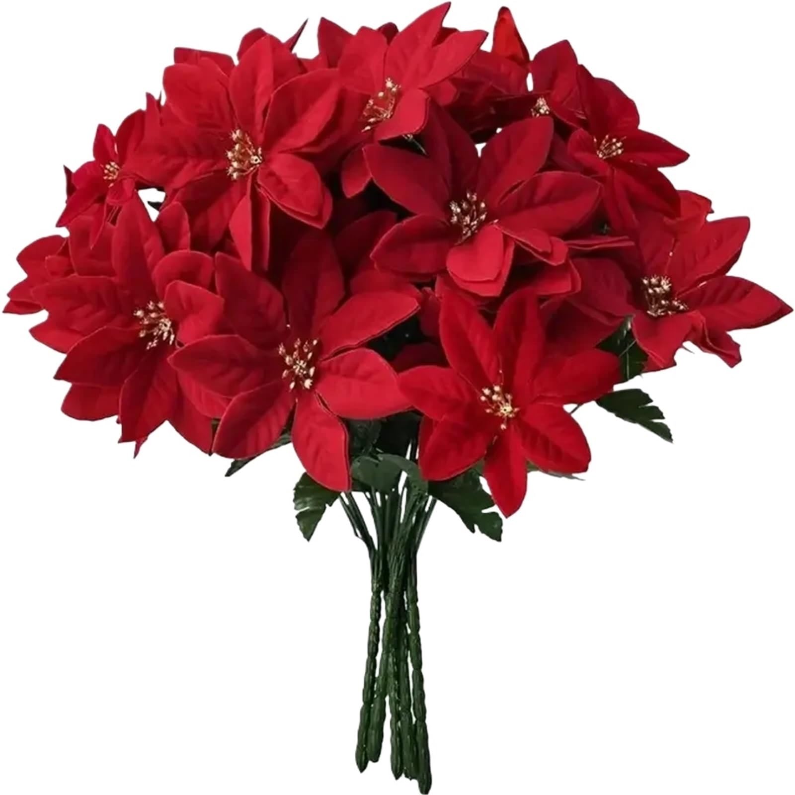 Maryear Artificial Flower 10pcs Artificial Flower Red Bouquets For Christmas Home Garden Table Vase Decoration Wedding Flowers