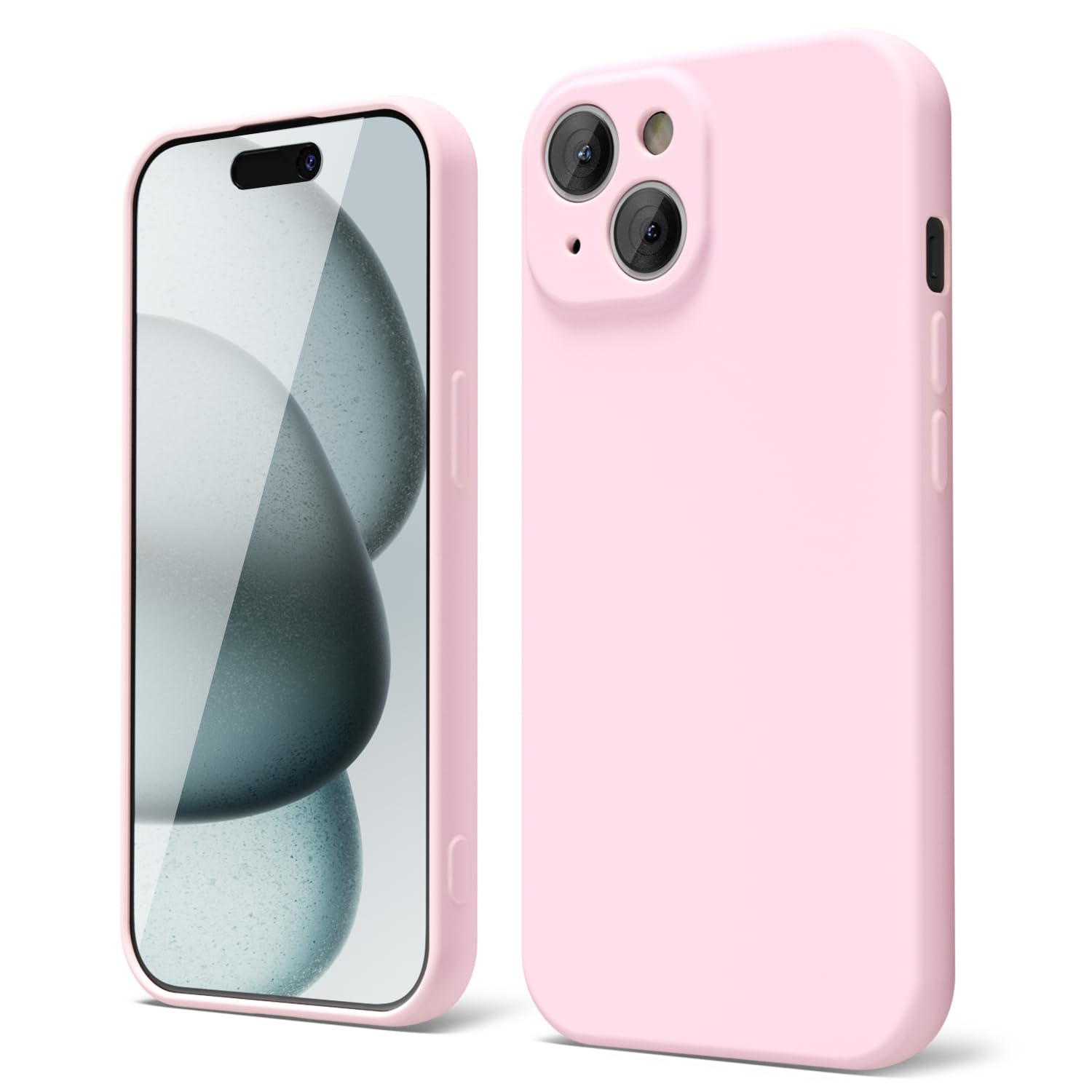 oakxco for iPhone 16 Pro Max Case Liquid Silicone, Soft Rubber Gel Elegant Aesthetic Basic Simple Cover, Cute Thin Slim TPU Matte Solid Color Plain Smooth Case for Women Girl, Light Pink — view 1315