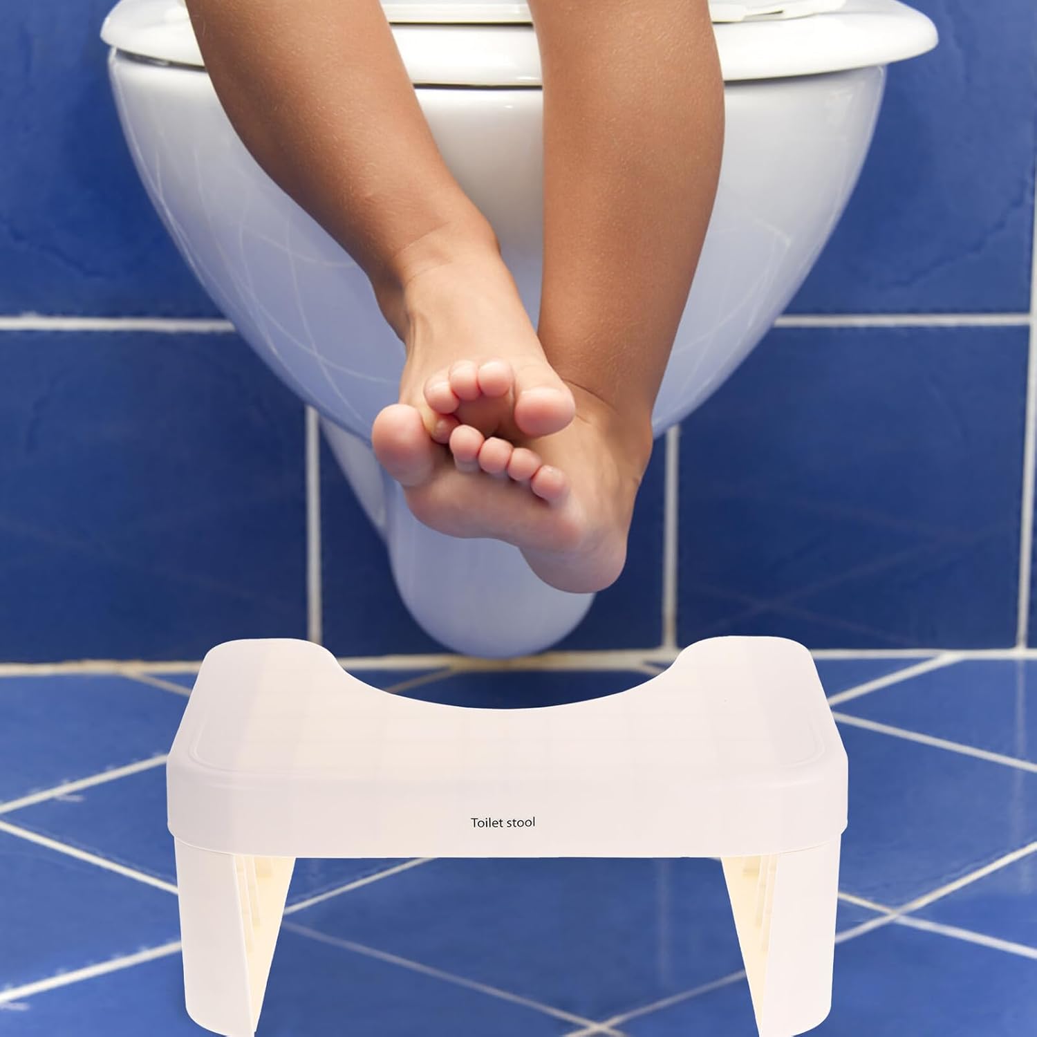 SMASOLO Anti-Skid Toilet Stool Heighten Bathroom Footstool for Healthy Posture Support Stable Step Stool for Seniors Non-Slip Household Potty Chair Accessory