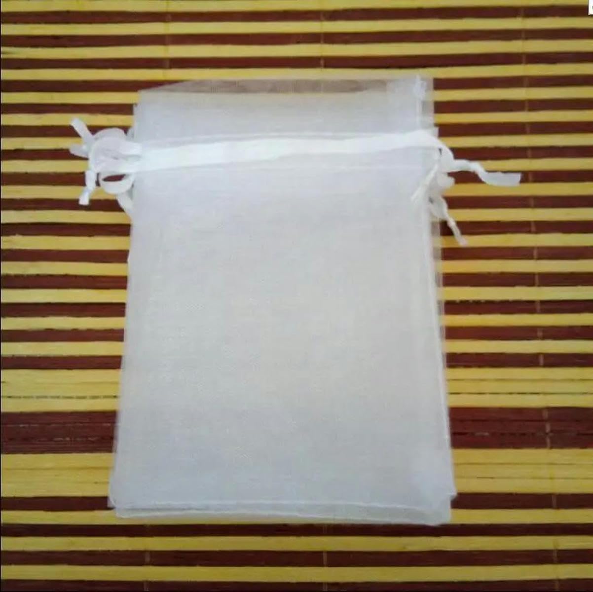 Organza Torby na prezenty Biżuteria Woreczki ze sz Białe 100 sztuk/9x12cm torby na prezenty z organzy opakowanie na biżuterię prezenty torby ze sznurkiem stosuje się na ślub/urodziny/boże narodzenie(1