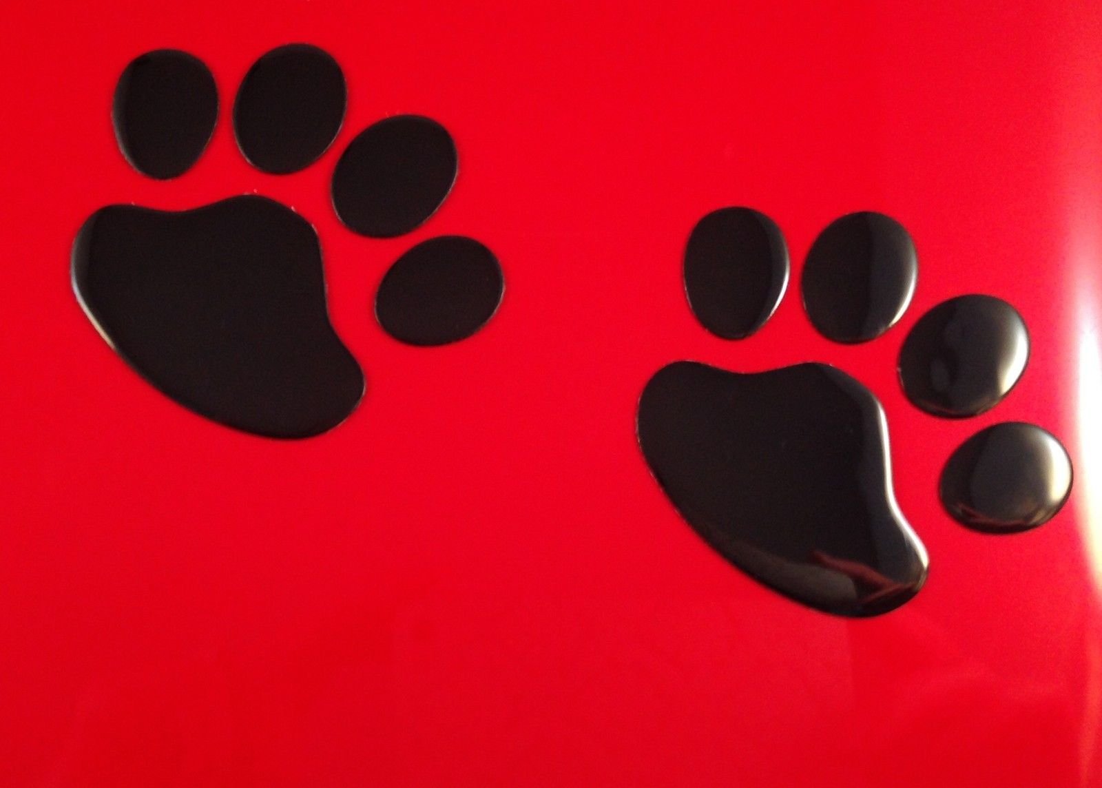 SKS Distribution1 Pair BLACK CUTE DOG / PUPPY 3D PAW PRINT Car Emblem Decal Badge Sticker Art