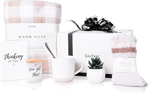 lovebug Cestas de regalo para mujer con texto en inglés Get Well Soon, regalos de cuidado personal para mujeres, paquete de cuidado personal para