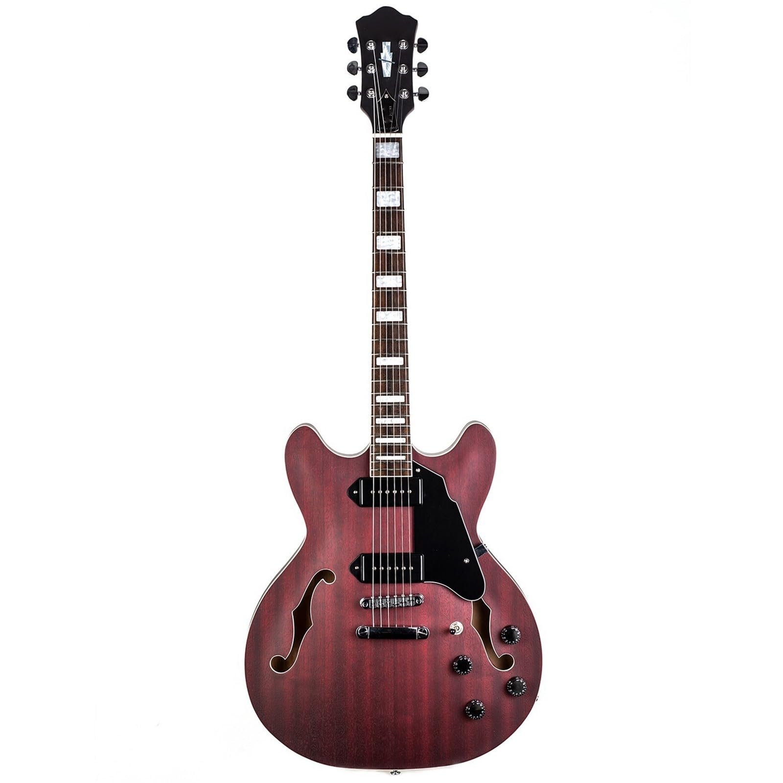Standard Gitara Elektryczna 6 Strunowa Gitara Elektryczna Semi Hollow Body Z Matowym Wykończeniem Podstrunnica Palisandru Piękny Dźwięk
