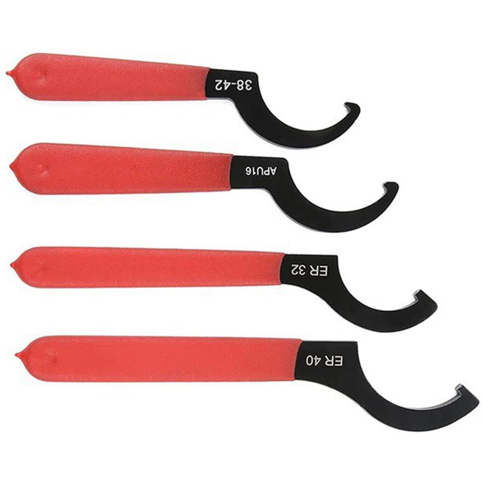 Msioytog 4Pcs Curved Hook Wrenches Nonslip Grip Steel Round Nut Hook Spanner For Automotive And Home Repairs Thread Wrench