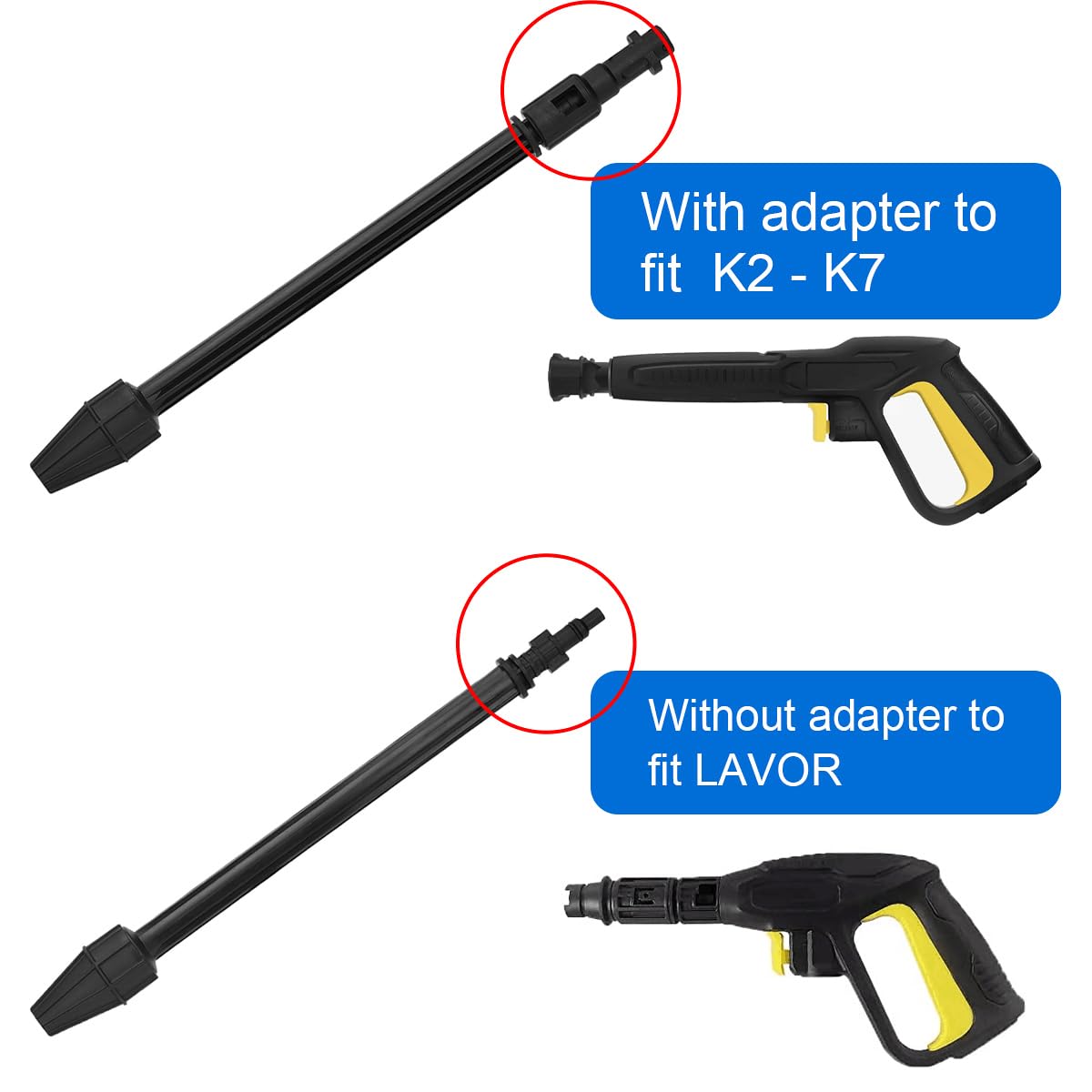 Lance de Pulvérisation Haute Pression pour Kärcher K2 K3 K4 K5 K6 K7, Blaster Buse de Nettoyage Accessoire