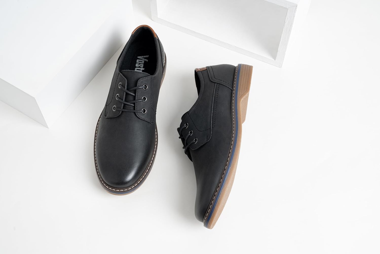 Vostey Men's Casual Dress Shoes Retro Oxfords Business Comfort Formal Shoes | Synthetic leather, anti-slip TPR sole, latex cushion insole, business office walking wedding church