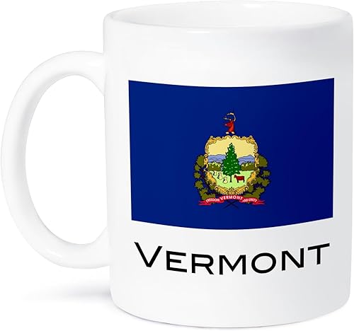 3dRose Vermont State Flag - Taza de cerámica, 11 onzas, color blanco