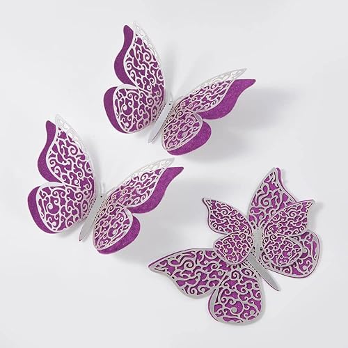 Tuosiwei 12 calcomanías de pared de mariposas, decoración de mariposas 3D para pared, calcomanías de mural extraíbles, decoración del hogar,