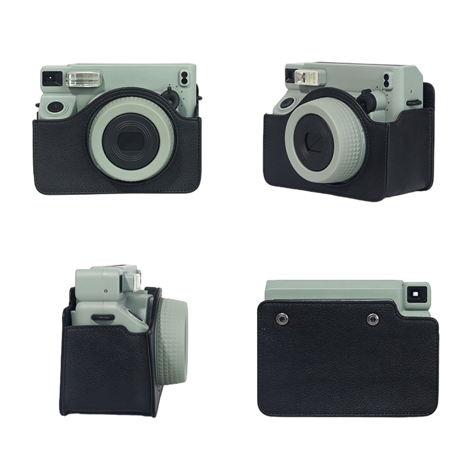 Custodia per fotocamera in pelle PU morbida custodia in silicone per Wide400 borsa con tracolla supporto alla moda, Nero