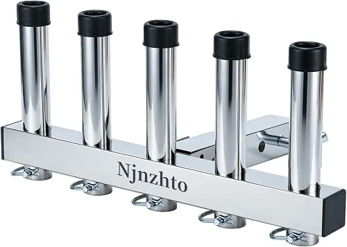 Njnzhto Stainless Steel Hitch Fishing Rod Holder,Hitch Mount Rod Holder,One