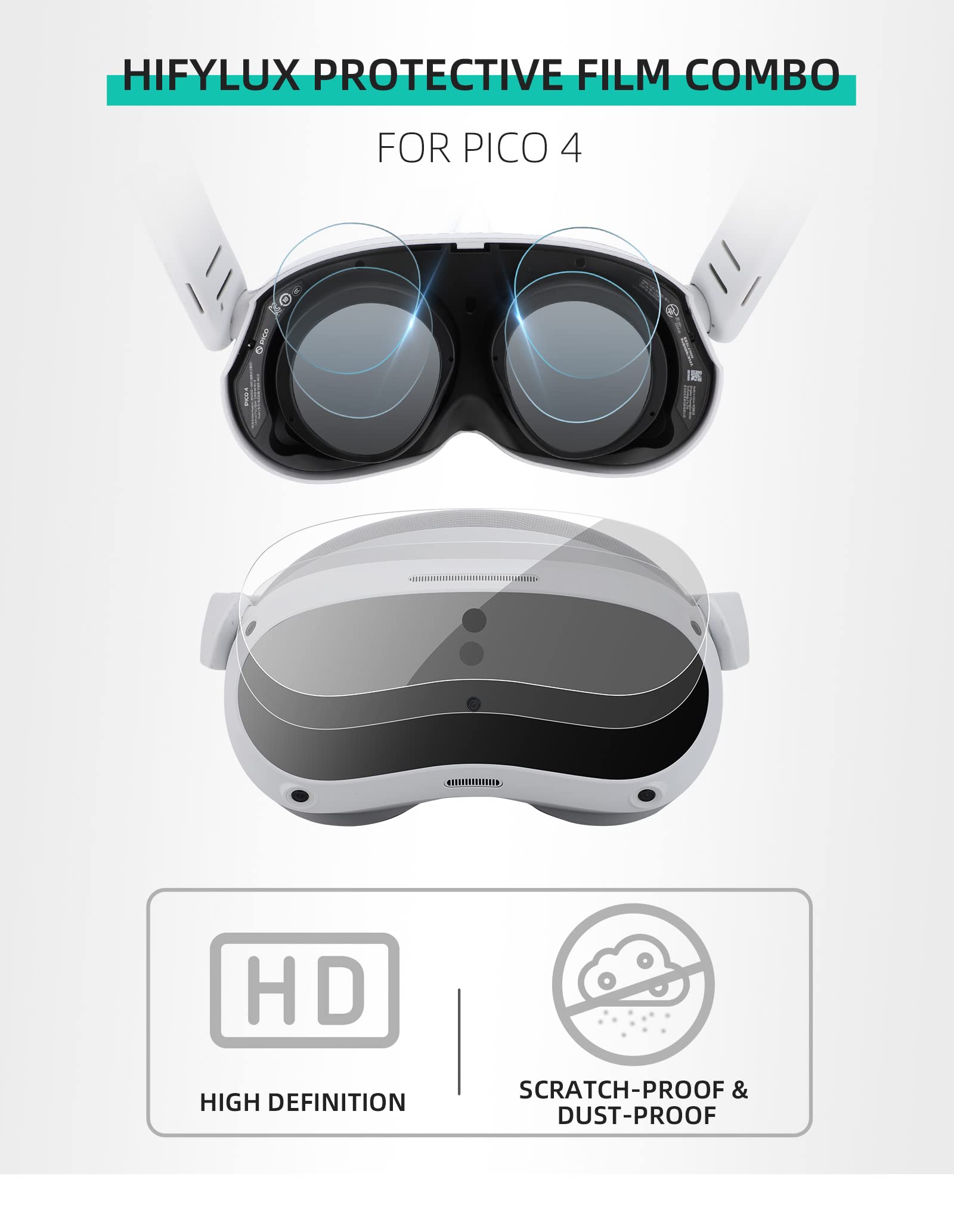 2 Set Film de Protection Souple pour PICO 4 Casque VR Casques de réalité virtuelle pour Les Lunettes et Ecran Anti-Scratch Anti-Huile Anti-Empreinte Digitale