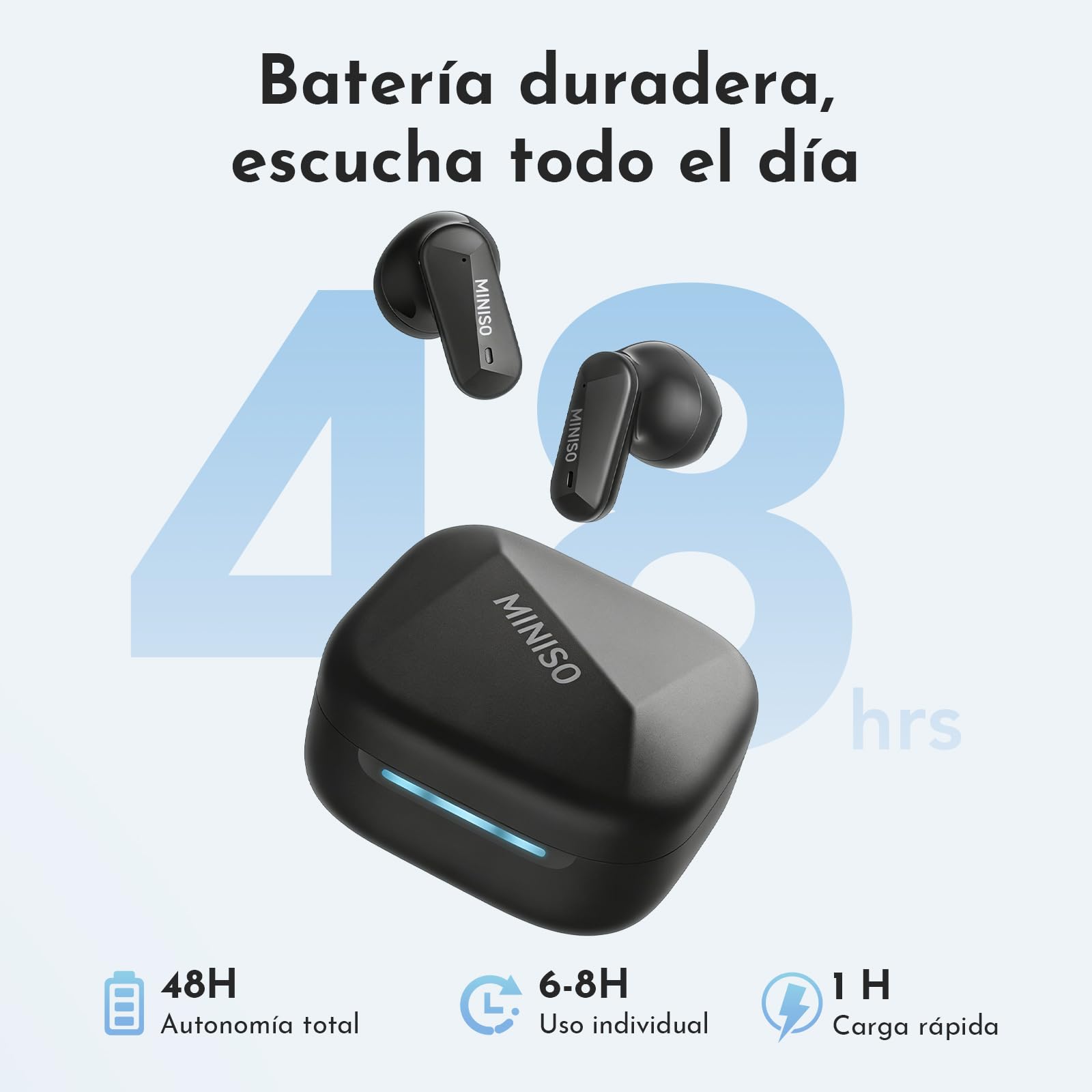 MINISO MS119 Auriculares Traductor en Tiempo Real,Auriculares Traductores Simultaneos IA 3 en 1, 165 Idiomas y 9 Modos de Traducción, Bluetooth 6.0, 48H de Autonomía para Viajes, Negocios y Estudios