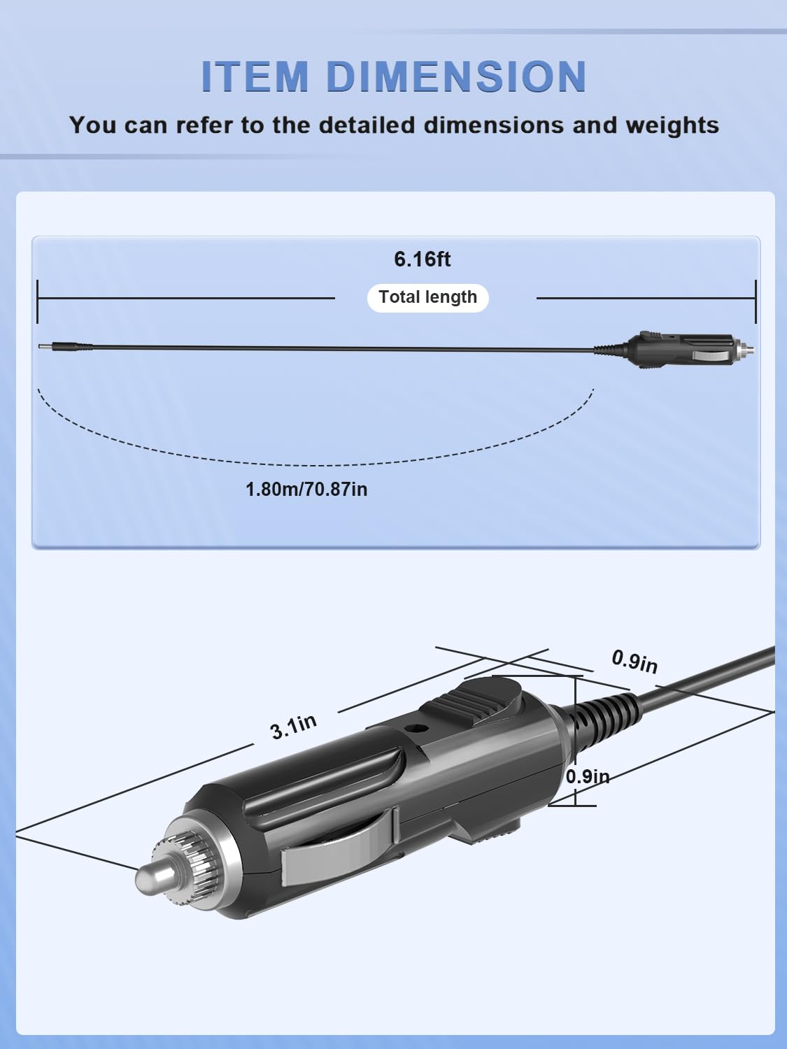 12 V Car Power Cord kompatybilny z Inogen One G2 G3 G4 G5