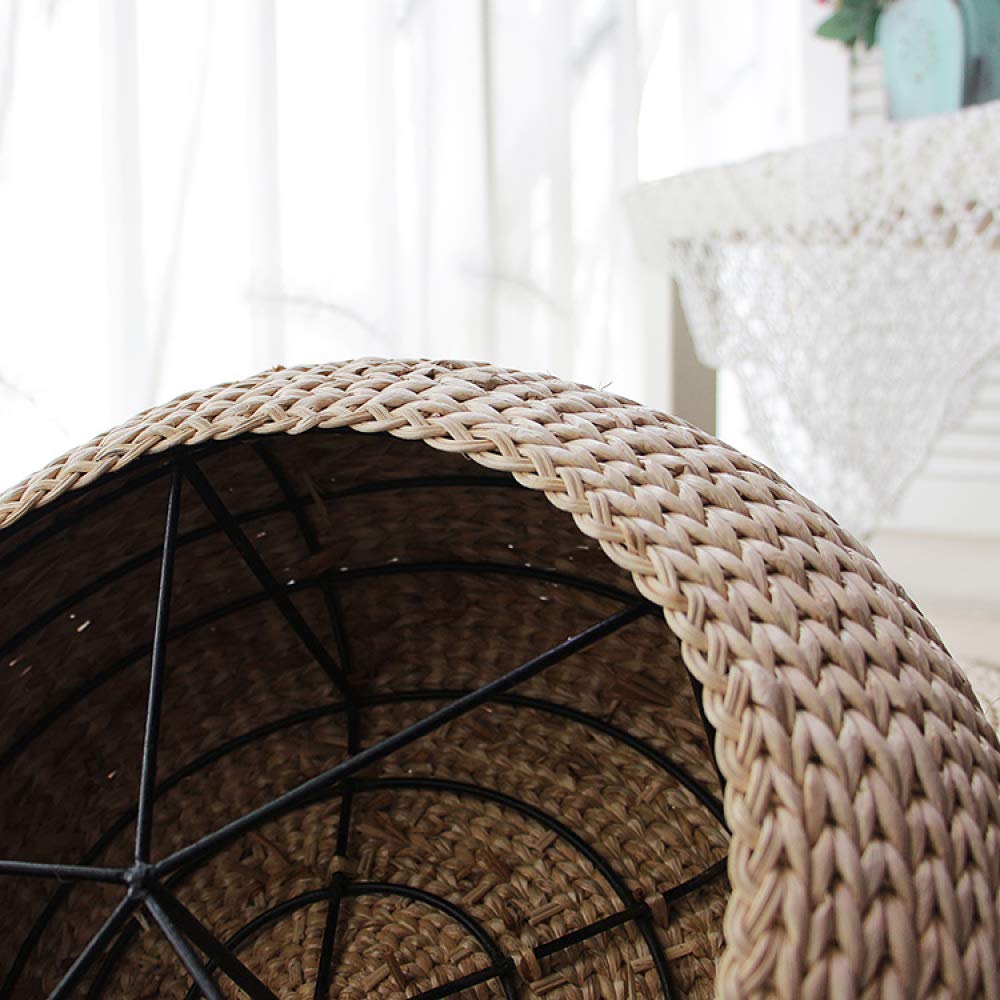 Silla puf tejida a mano | Cojín tejido de hoja de plátano | Asiento de suelo para mayor comodidad y estilo | 50 x 17 cm