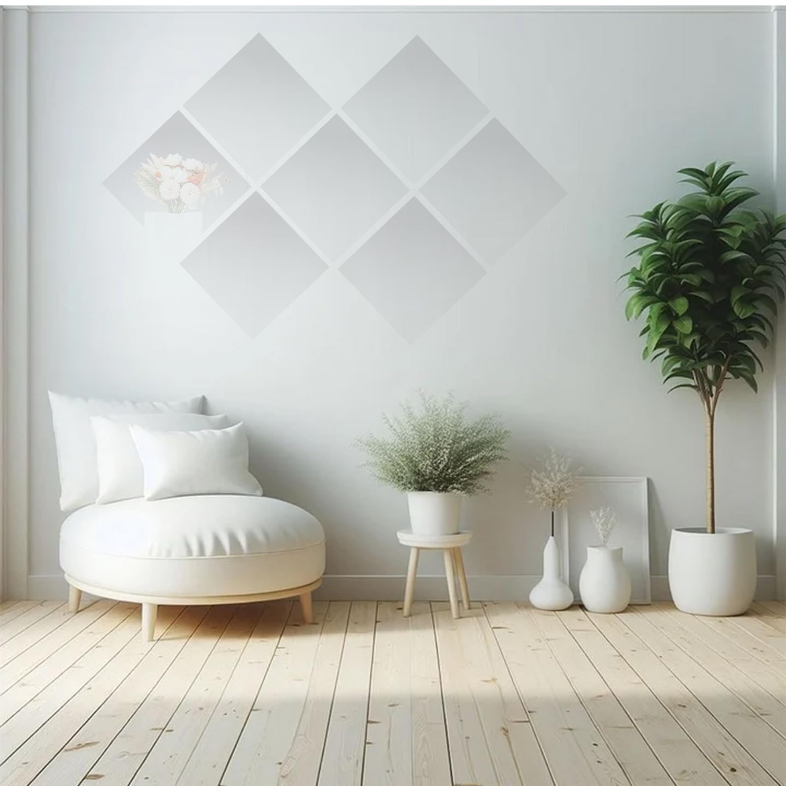 Nexboraque Confezione da 12 piatti quadrati per candele, 25,4 cm, in vetro, centrotavola per tavoli, vassoi a specchio senza cornice da 1,7 mm, per fiori, profumi, decorazioni per feste, matrimoni