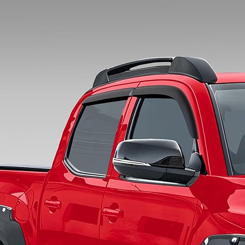 Miniatura 2 de Voron Glass Protectores de lluvia extra duraderos con cinta adhesiva para Toyota Tacoma 2016-2023 doble cab, deflectores de ventana, viseras de