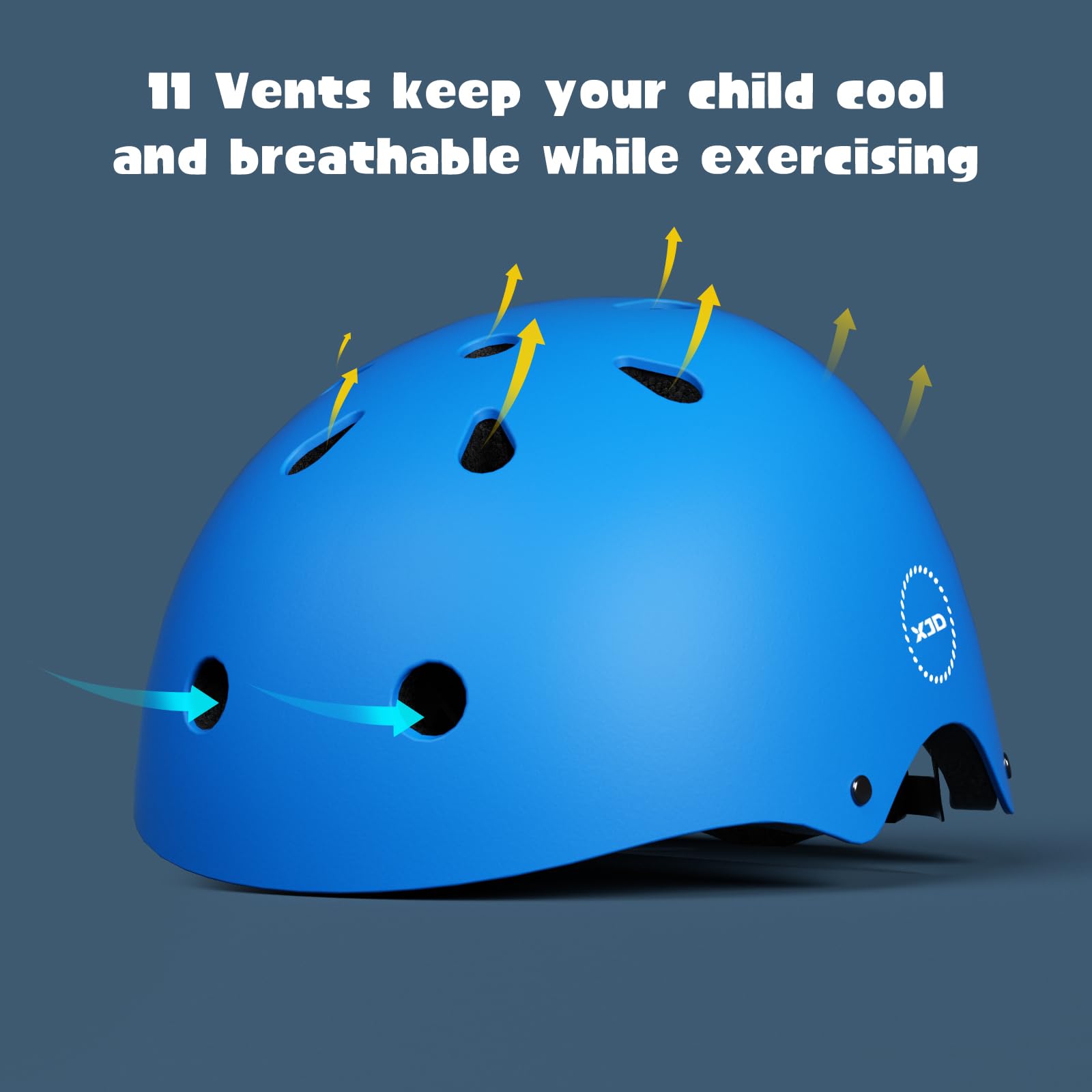 XJD Kids Helmet Toddlers Bike Helmet Age 3-13 Years Adjustable Skateboard Helmet for Cycle BMX Scooter Roller Skating for Children Boys/Girls (Blue - Image 3