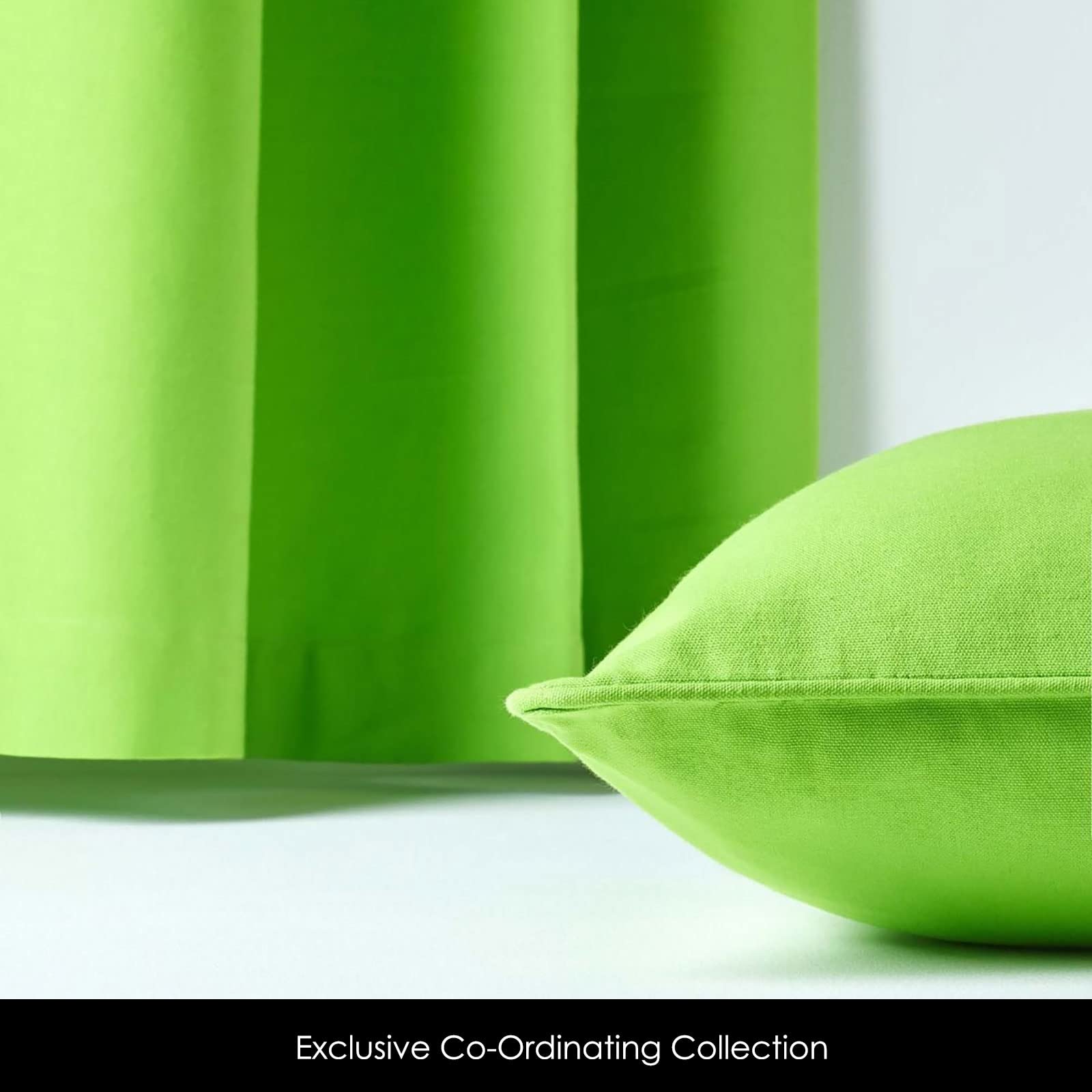 'Tenda "Plain Colour. 100% cotone. Tenda della coppia. Colori: Verde. Di facile manutenzione, lavabile a casa., Tessuto, verde, 137 x 182 cm