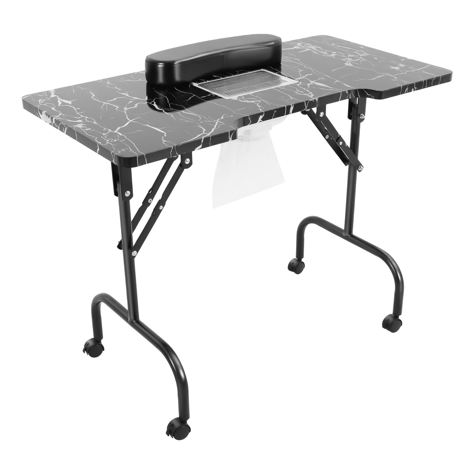 Mesa de manicura plegable, mesa de manicura de mármol, mesa de manicura portátil, mesa de manicura especial, mesa de manicura pequeña, mesa de uñas adecuada para salones de belleza y hogar