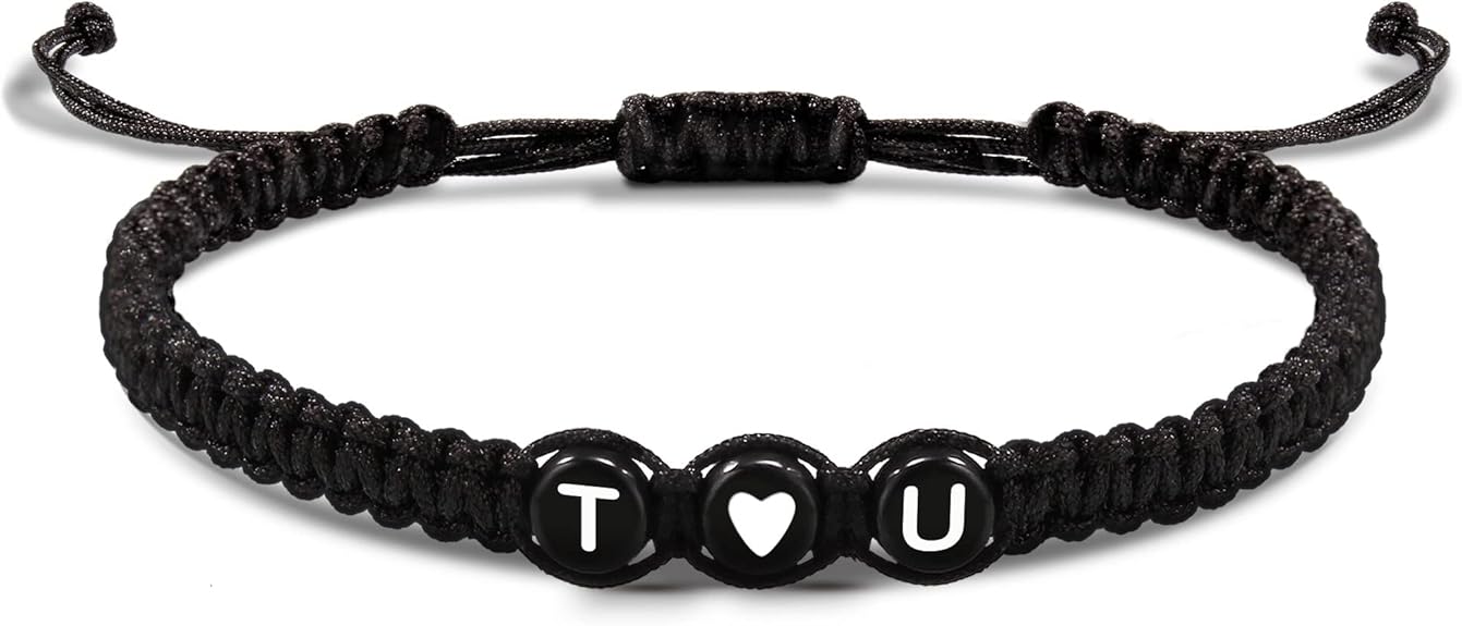 Initial Bracelets for Women Men's Bracelets Gifts for Girlfriend Boyfriend Letter Bracelets I Love You Gifts for Her Him Best Friend Birthday Gift Christmas Jewelry