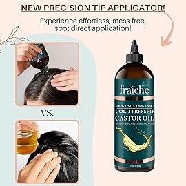 Organic Castor Oil (16oz) - Pure Castor Oil Organic Hexane Free Cold Pressed Unrefined Bottle - Natural Hair Growth Oil for Moisturizing & Healing Dry Skin - Castor Oil for Skin & Hair Treatment Oil