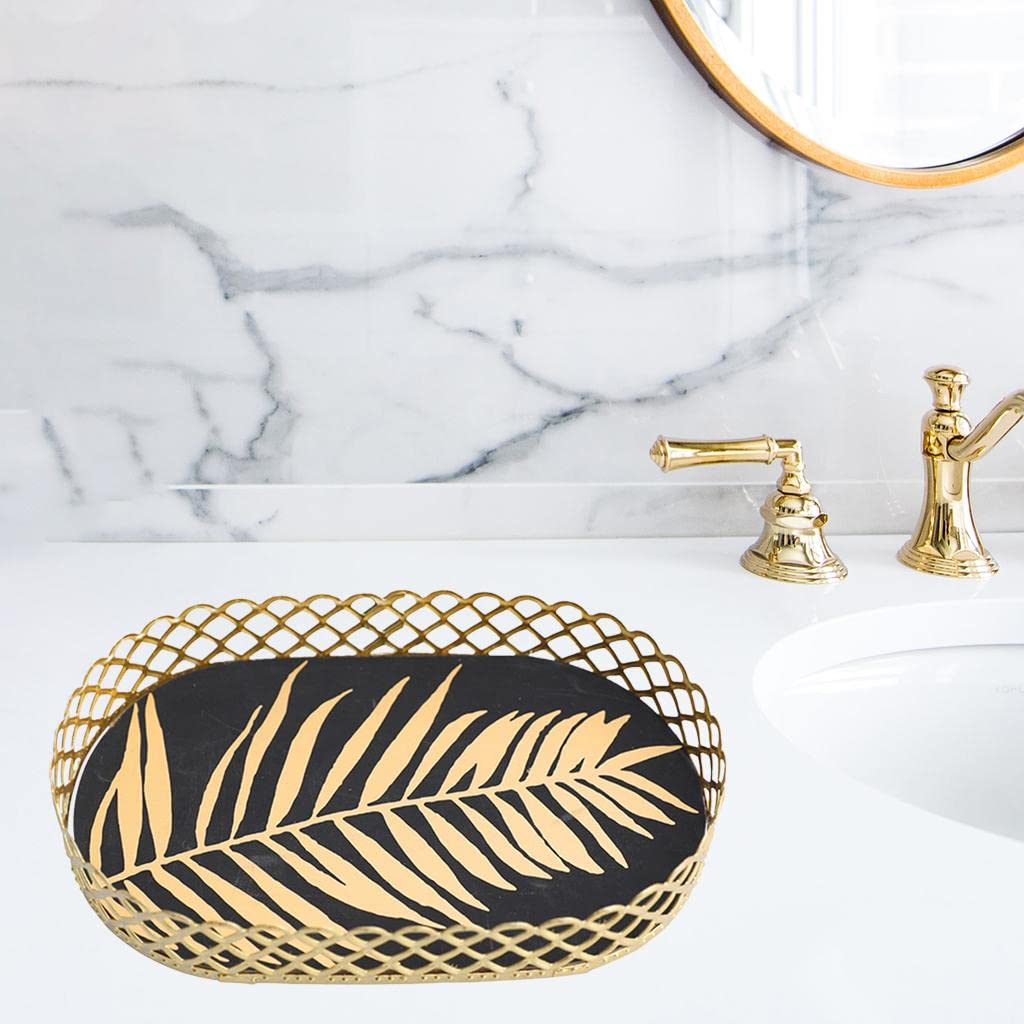 APIRILY® Storage Tray Cosmetic Storage Box Makeup Tray for Home Dresser Organizer Black Coconut Leaf | Home & Garden | Household Supplies & Cleaning | Home Organization | Storage Boxes