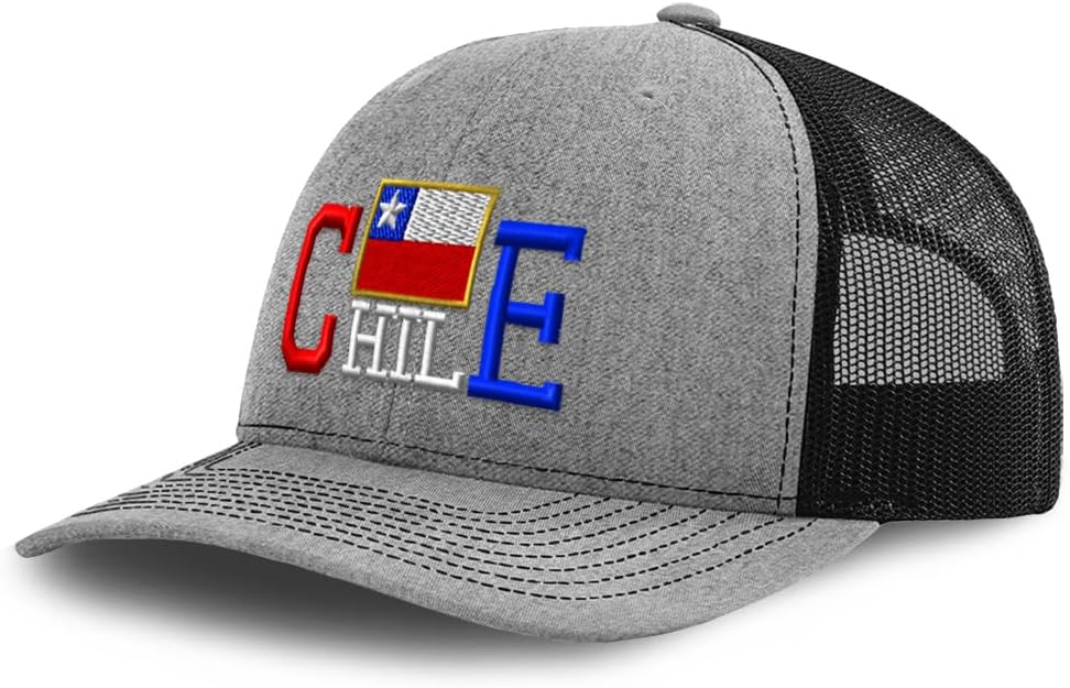 Custom Richardson Mesh Cap Hat Embroidered Chilean Flag Chile A Embroidery Trucker Hats for Men & Women