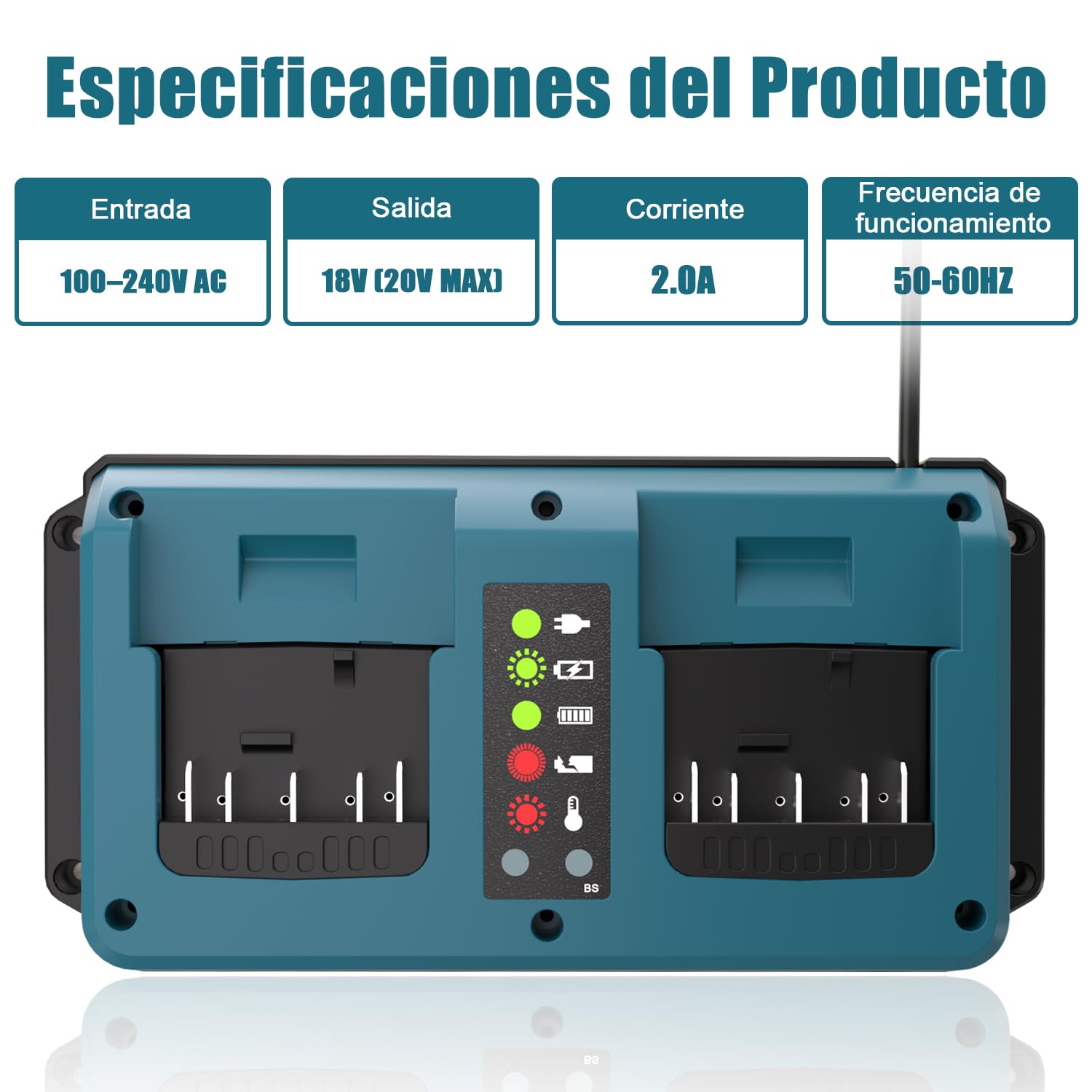 KUNLUN Cargador para Bosch Professional 18V Batería, Cargador de Reemplazo de 2 Puertos con Pantalla LED para Bosch Baterías 18V GBA BAT609, BAT610G, BAT618G, BAT619 y BAT621 (para Bosch GBA) | GBA BAT609, BAT610G, BAT618G, BAT619 y BAT621 Batería, con pa
