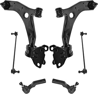 TRQ Front Steering & Suspension Kit Control Arm with Ball Joint Sway Bar Stabilizer Link Tie Rod Compatible with 2010-2013 Mazda 3