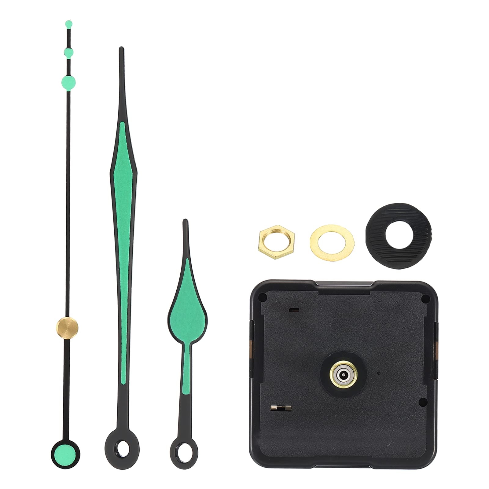 PATIKIL Kit Movimento Orologio Al Quarzo – Ricambio Completo Con Lancette, Verde, Per Quadranti Spessi 7-8 Mm