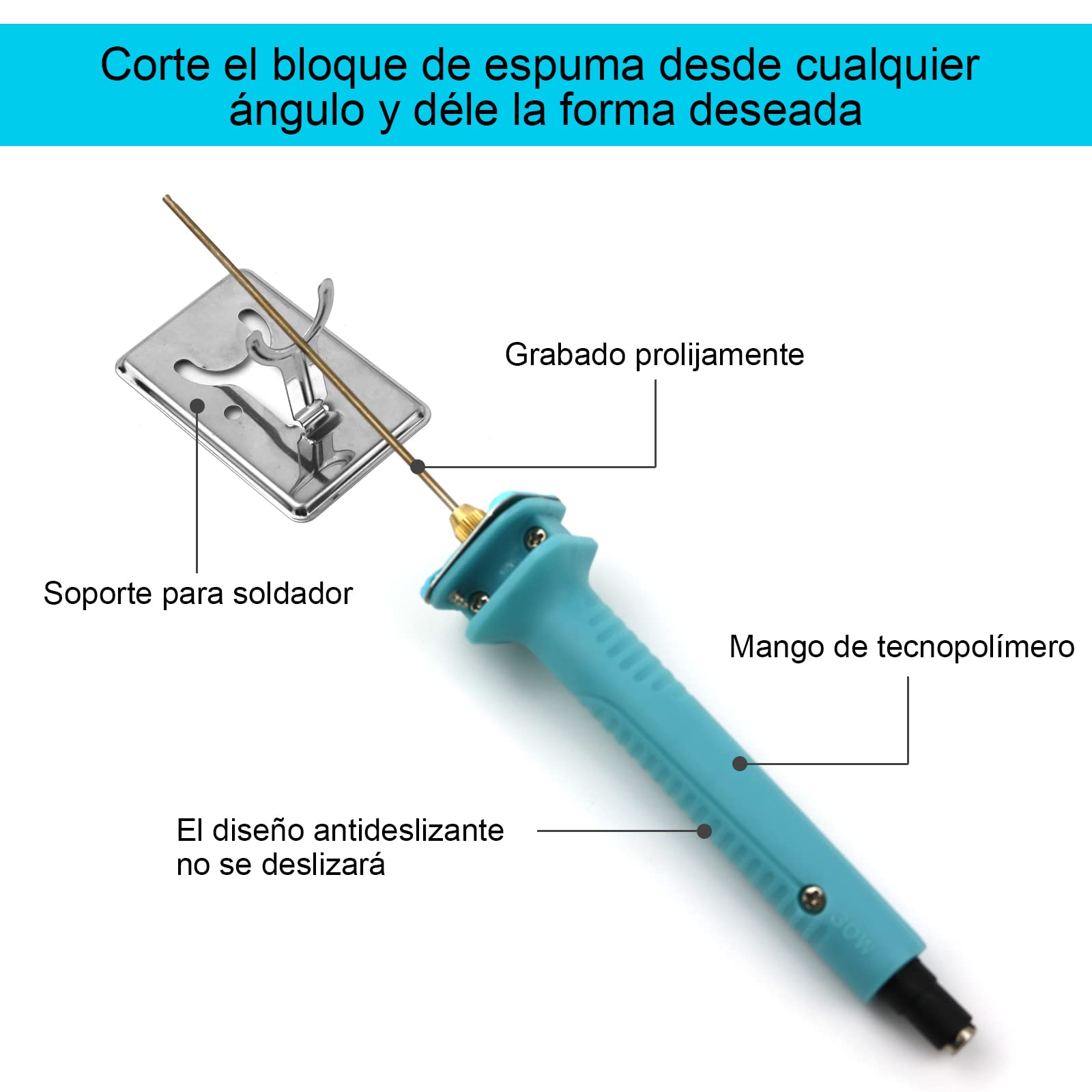 Tosucs Cortador de Espuma, 10CM 100-240V/18W Eléctrico Espuma Maquina de Cortar, Cortador de Alambre de Poliestireno Espuma de Poliestireno Grabado Arte DIY Herramienta, EU