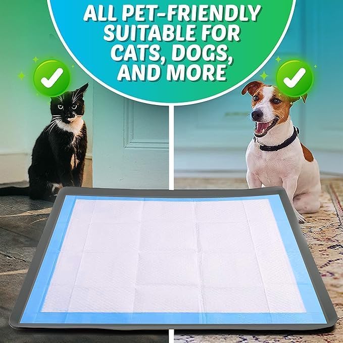 Image of TidyFriend 2 Pk Dog Pee Pad Holder Tray Fits for 27.5 inch x 44 inch Pee Pads with Corner Lock Holes, Raised Edges, Non-Spill, Easy to Clean Silicone Dog Potty Tray Holder, for Indoor Floor Protection (Grey)