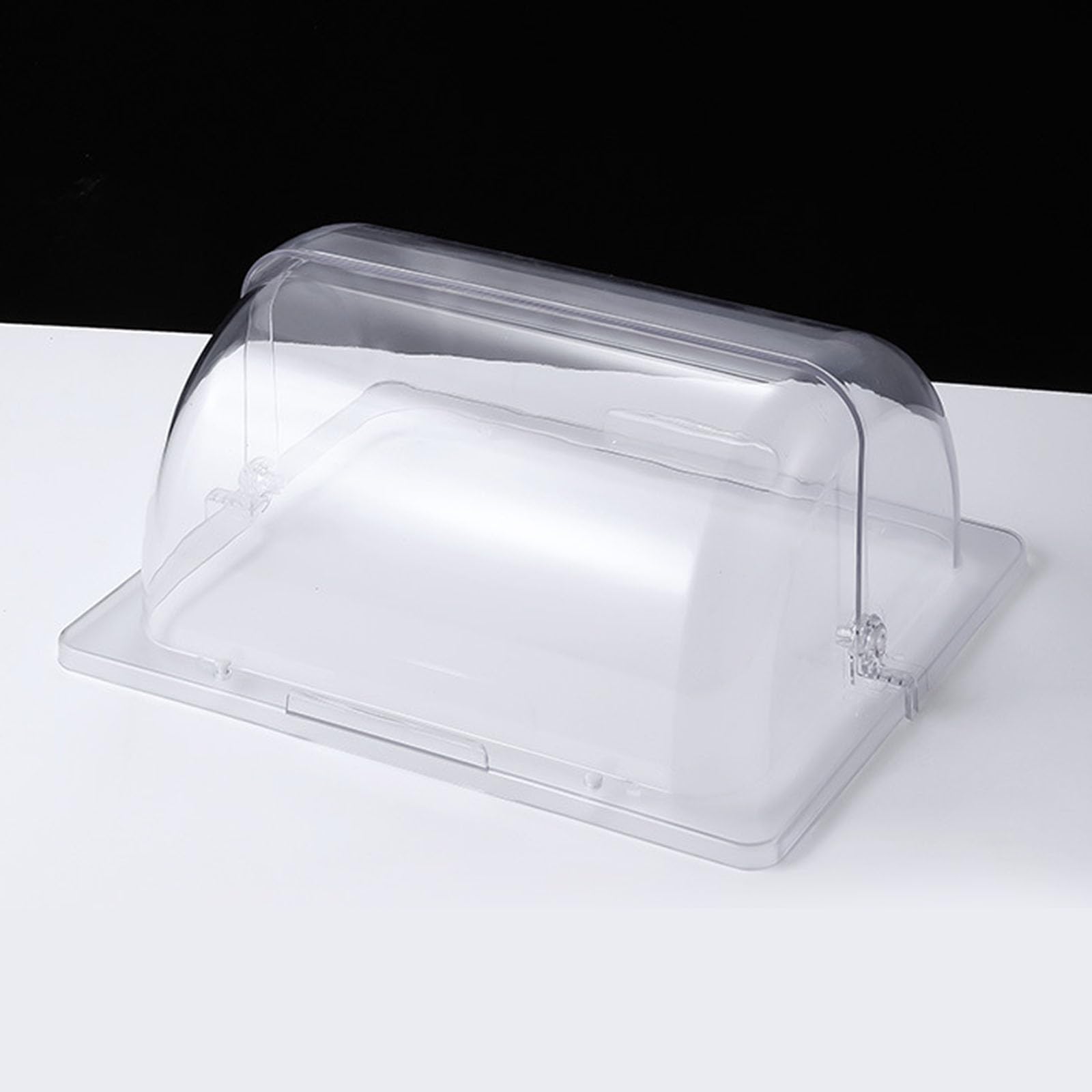Bandeja de acero inoxidable con forma de suqare para presentación de alimentos, tapa enrollable transparente, bandeja para servir buffet, dispensador de condimentos, equipo de servir buffet