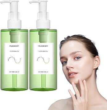 Mugwort Cleansing Oil - Deep Cleansing Oil & Makeup Remover for All Skin Types - Oil Based Cleanser for Face with Pore Control & Zero Film Technology - Lightweight Non-Greasy Cleansing 2 Bottles