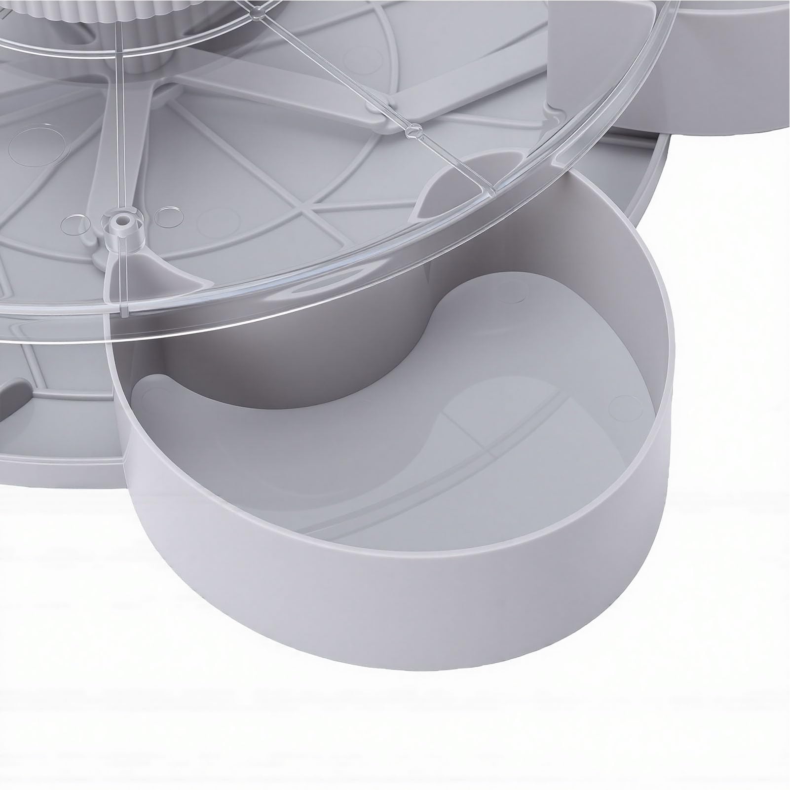 Cocoarm Vassoio da Portata per Snack Diviso, Vassoio per Snack Girevole in ABS con Coperchio, Base Antiscivolo a 5 Scomparti Facile da Pulire per Feste Picnic Serate di Cinema Condivisione in