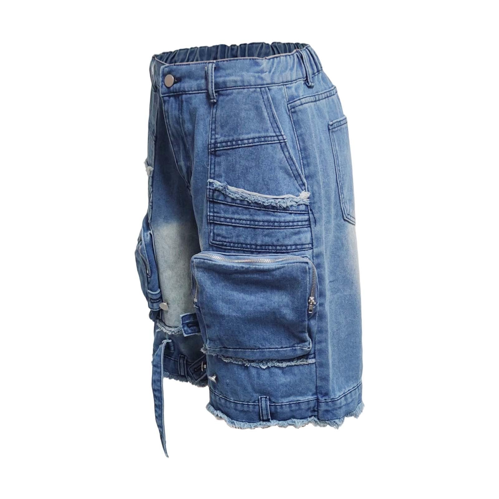 Generico Jeans Corti Donna Shorts Texani Spiaggia Vita Bassa Corsa Pantaloncini Eleganti Wide Leg Alta Allenamento Baggy Estivi Tennis Mare